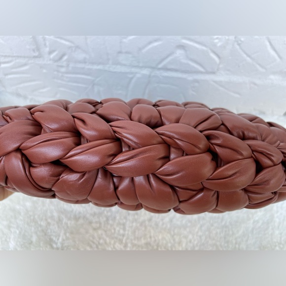 New Chloe Small Wooden C Crochet Sepia Brown Leather Hobo Bag - Picture 9 of 14